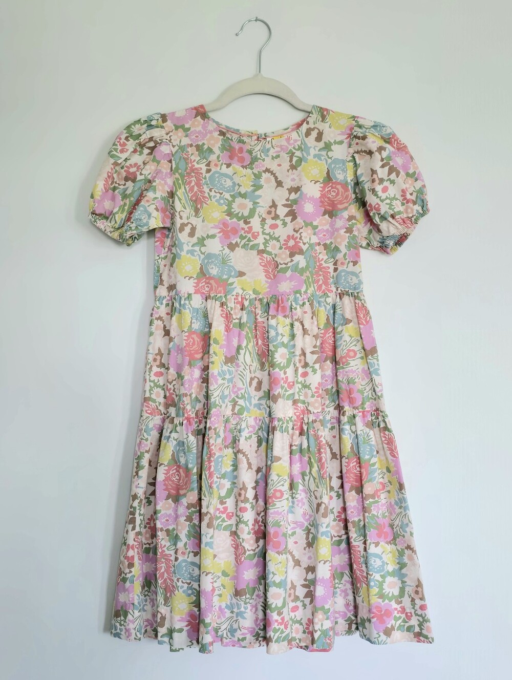 Boden Pink Floral Tiered Dress